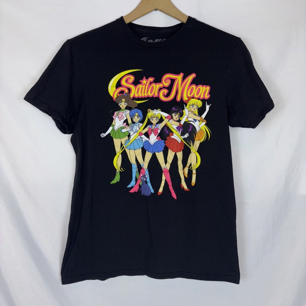 Sailor Moon Anime T-Shirt Black Unisex Space Cartoon Japanese Manga Medium